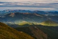 View from Velka Chochula mountain towards Velka Fatra during autumn