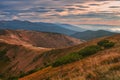 View from Velka Chochula mountain towards main mountain ridge of Low Tatras