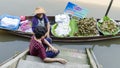 Vendors selling food at Amphawa floating market, Amphawa, Thailand Royalty Free Stock Photo