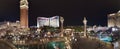 view from the Venetian Hotel in the city of Las Vegas at night Royalty Free Stock Photo