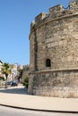 View of the venetian tower and city walls. Durres. Albania