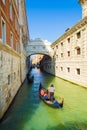 View of Venice canal Rio del Palazzo with the Bridge of Sighs Italy