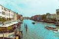 view of venice city grand canal with boats Royalty Free Stock Photo