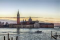 View of Venice Grand Canal during sunrise, Venice, Italy Royalty Free Stock Photo