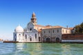View from the Venice lagoon of the Church of San Michele in isola on the cemetery island of San Michele Royalty Free Stock Photo