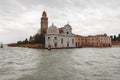 View from the Venice lagoon of the church of San Michele Royalty Free Stock Photo