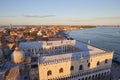 View of Venice from Saint Mark bell tower, castello district in Italy Royalty Free Stock Photo