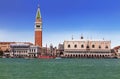 View of Venice with St. Mark`s square and the Venetian lagoon
