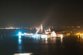 The view of Venice from the top of Campanile di San Marco at night Royalty Free Stock Photo