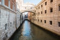 View of Venice towards the canal and gondolas