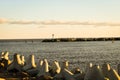 View from Ventspils South Pier to the lighthouse Royalty Free Stock Photo