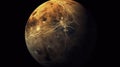 View of Venus from space. Cosmic background. Generative AI.