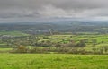 View of verdant Devon countryside, down to Tavistock. Devon.