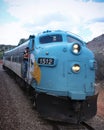 A View of the Verde Canyon Railroad Train Locomotive, Clarkdale, AZ, USA Royalty Free Stock Photo