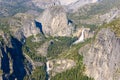View of Vernal and Nevada Falls from the Glacier Point in the Yosemite National Park, California, USA Royalty Free Stock Photo