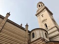 View of Verona Cathedral with tower in gothic style