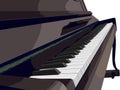 View of vertical piano sideways. Royalty Free Stock Photo