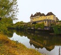 Vezere river and Chateau de Losse Dordogne France