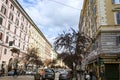 View of Via Cola di Rienzo at the intersection with Via Terenzio in Rome Royalty Free Stock Photo