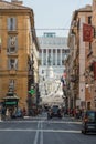 View from Via Del Corso shopping street in the direction Piazza Venezia