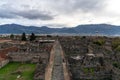 view of the Via Mercurio in the center of the ancient town of Pompeii