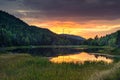 Vibrant canadian lakeside sunset (Gaspesie, Quebec)