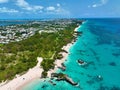 View of a vibrant cityscape with crystal blue green waters in Bermuda Island Royalty Free Stock Photo