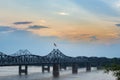 View of the Vicksburg bridge over the Mississippi River Royalty Free Stock Photo