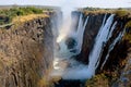 View of Victoria Falls from the ground. Mosi-oa-Tunya National park. and World Heritage Site. Zambiya. Zimbabwe. Royalty Free Stock Photo