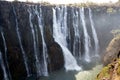 View of Victoria Falls from the ground. Mosi-oa-Tunya National park. and World Heritage Site. Zambiya. Zimbabwe. Royalty Free Stock Photo