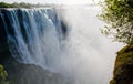 View of Victoria Falls from the ground. Mosi-oa-Tunya National park. and World Heritage Site. Zambiya. Zimbabwe. Royalty Free Stock Photo