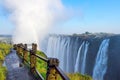 Knife edge bridge at Victoria Falls Royalty Free Stock Photo