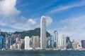 View of Victoria Harbour in Hong Kong. Royalty Free Stock Photo