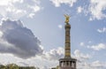 View of the Victory Column against a dramatic sky, Berlin, Germany Royalty Free Stock Photo