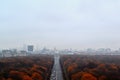 View from the Victory column on street to the Brandenburger Tor in Berlin Royalty Free Stock Photo