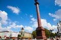 View of the Victory Square Ploshchad Pobedy, Cathedral of Christ the Saviour and Triumphal Column. KaliningradÃ¯Â¿Â½s city center. Royalty Free Stock Photo