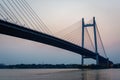 View of Vidyasagar Setu popularly known as Second Hooghly Bridge, Landscape photo from Princep ghat kolkata, West Bengal