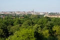 View of Vienna Austria, beautiful postcard forest and city Royalty Free Stock Photo