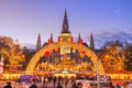 view of the Vienna Christmas World and Vienna City Hall Wiener Rathaus on Rathausplatz, Austria Royalty Free Stock Photo