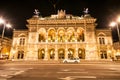 View of Vienna State Opera House by night Royalty Free Stock Photo