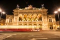 View of Vienna State Opera House by night Royalty Free Stock Photo