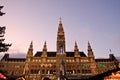 View of Vienna Town Hall at Christmas Royalty Free Stock Photo