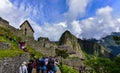 View View Huayna Picchu , Machu Picchu  27 -Cusco-Peru- tourists Royalty Free Stock Photo