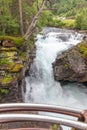 View from the viewpoint, Amazing mountain river in Norway. landscape. Turquoise River. Fast flow mountain River in Norway Royalty Free Stock Photo