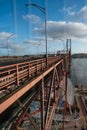 View from the viewpoint of the pilar 7 experience attraction of the 25 de abril bridge in lisbon Royalty Free Stock Photo