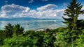 View from the viewpoint of the port of Thonon les Bains. Royalty Free Stock Photo