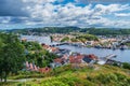 View from the viewpoint Uranienborg to the city Mandal in Norway