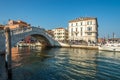 View at the Vigo bridge over Vena canal in Chioggia - Italy