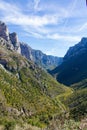 View of Vikos Gorge in Epirus, northern Greece- portrait format Royalty Free Stock Photo