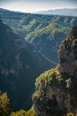 View of Vikos Gorge, a gorge in the Pindus Mountains of northern Greece Royalty Free Stock Photo